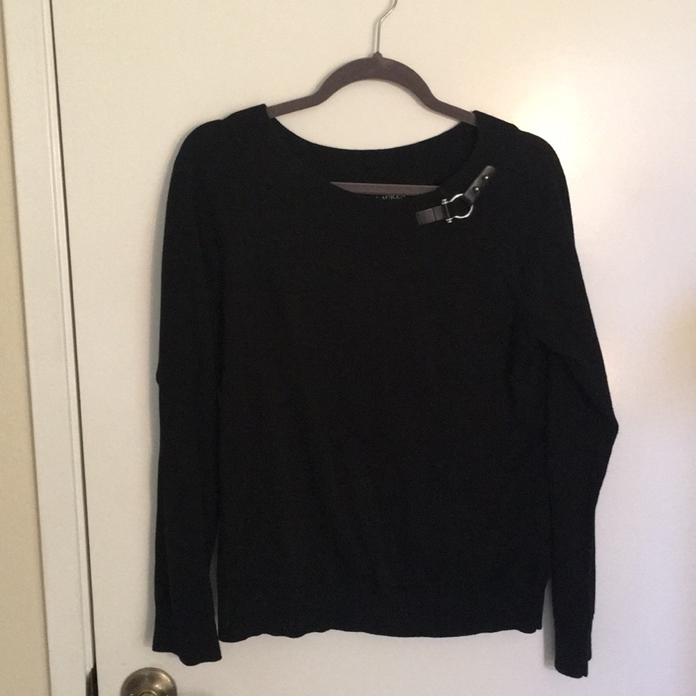 Black Ralph Lauren Sweater with Buckle Detail